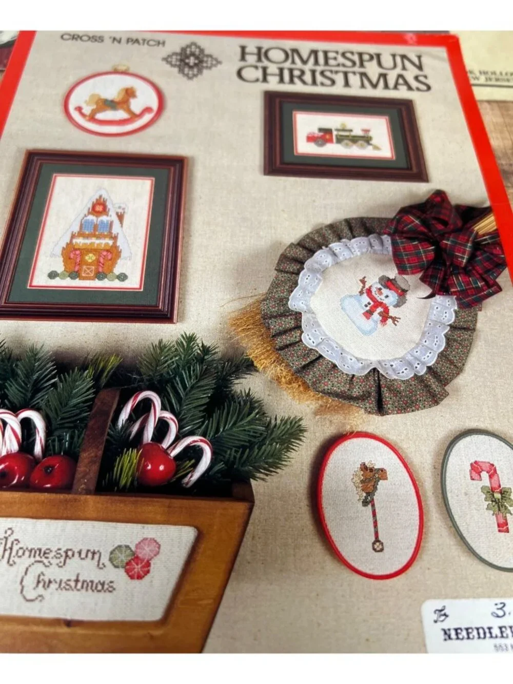 3 Cross-Stitch Christmas Pattern Books: Homespun Motif Sampler Ornaments Cinnamo